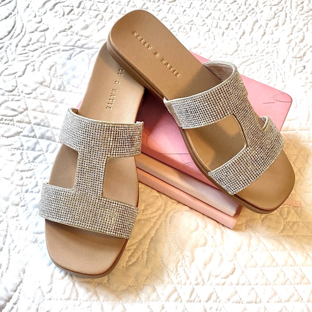 {New} Kelly & Katie Silver Rhinestone Dressy Sandals